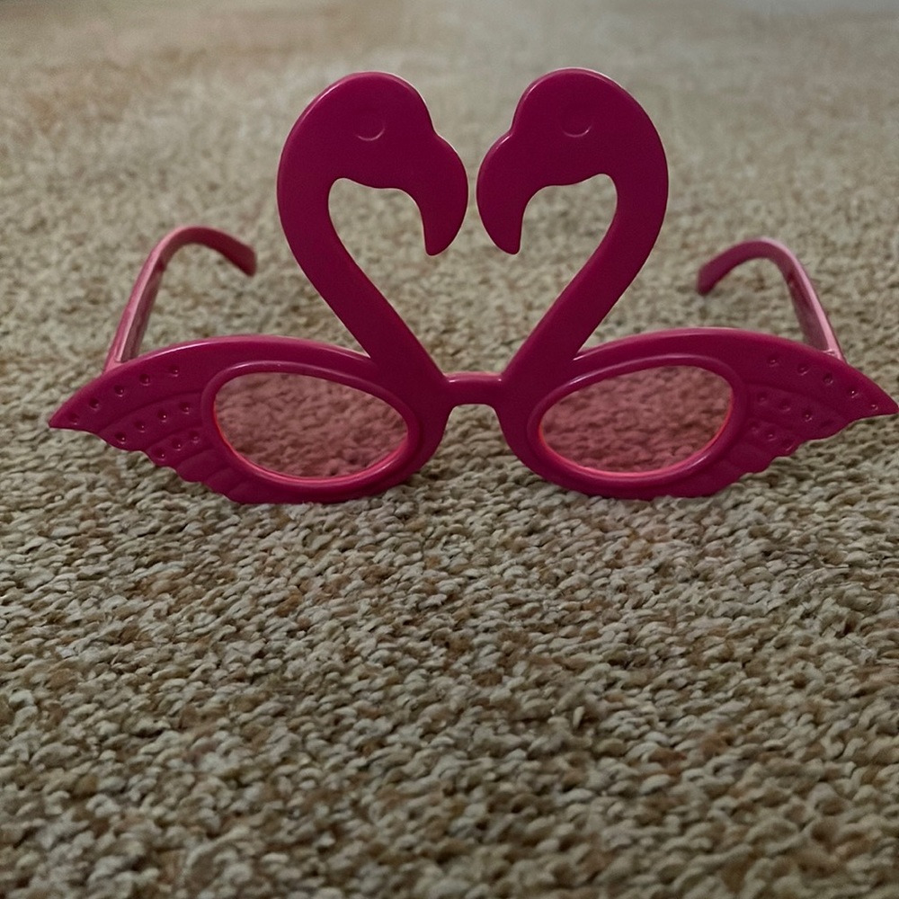 Pink Plastic Flamingo Glasses